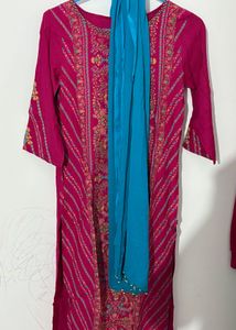Pink Embroidered Kurta Set
