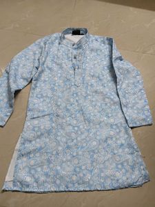Boys Blue Printed Kurta