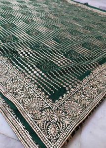 Dark Green Saree