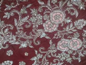 Maroon Velvet Bridal Lehenga