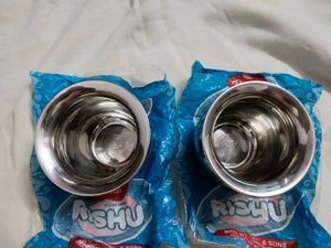 2 New Stainless Steel Lota/Kalash