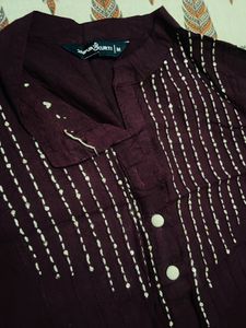 Burgundy Embellished Kurti