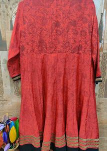 Red Anarkali Silk Kurti Upto XXL (Melange Brange )