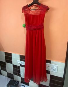 Red Chiffon Maxi Dress