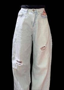 Ripped Wide Leg Jeans