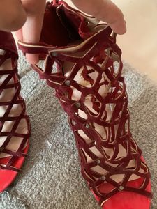Burgundy Cage Heels