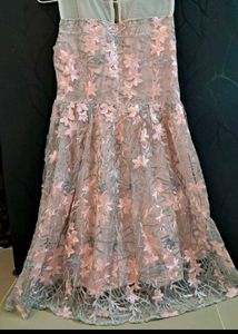 Pink Floral Lace Mini Dress