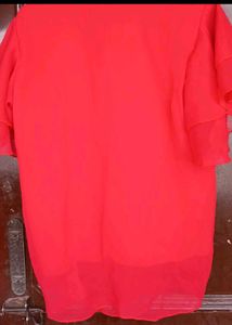 ❤️ Elegant Red Net Half-Sleeve Top for Women ❤️