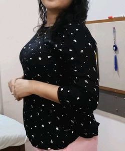 &#39;Tom Tailor&#39; Black Floral Print Casual Top