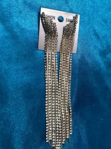 Sparkling Silver Tassel Earrings
