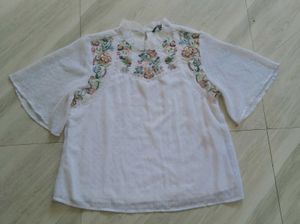 Embroidered White Top