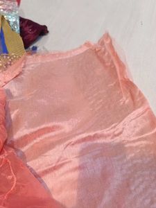 Embroidered Peach Saree (Minor Issue)