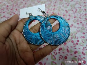 Blue Thread Earrings