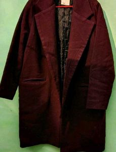 woolen heavy Burgundy knee length coat