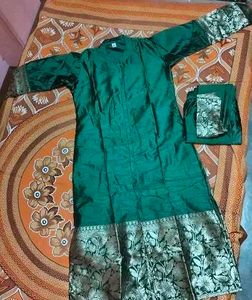 Elegant Green Banarasi silk  Kurta Set