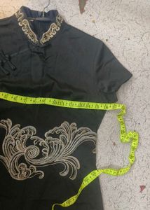 Elegant turquoish Black Ethnic Gown