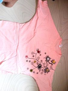 Pink Floral Print Oversized T-Shirt