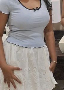 Cute Baby Blue Ringer Tee