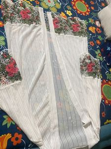 Floral Embroidered Sheer Cardigan Nightwear