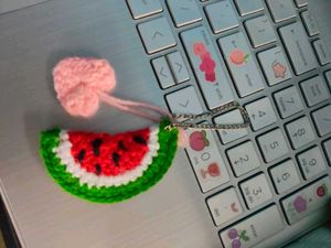 watermelon/Palestine represented emoji keychain