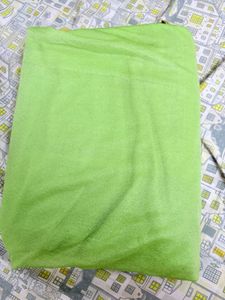 Lime Green Net Saree With Golden Trim