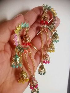 Colorful Jhumka Ear Cuff Earrings