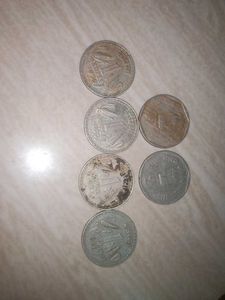 Old Coin 4 One Rs And 2 Two R