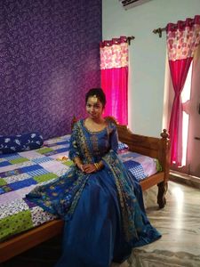 Blue Anarkali gown,,, wore for twice,, but right now I have other collections , so wanna give up this one