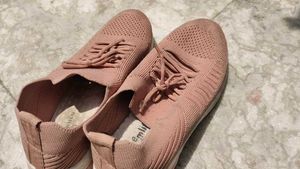 Dusty Rose Knit Sneakers