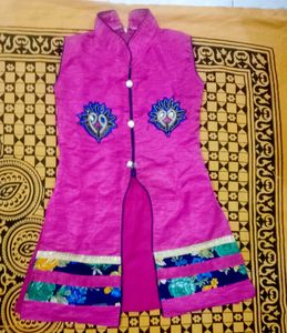 Girls Pink &amp; Navy Lehenga Choli