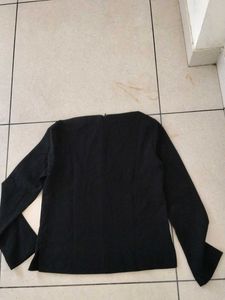 new women Elegant Black Long Sleeve Top