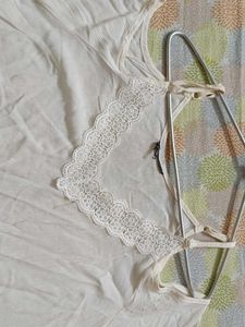 Cute Cream Cold Shoulder Top