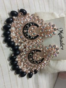 Elegant Black Beaded Earrings