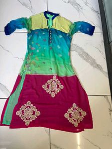 Chiffon Multi Color Print  Kurta