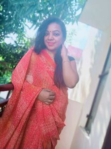 Beautiful Orange Pink Saree
