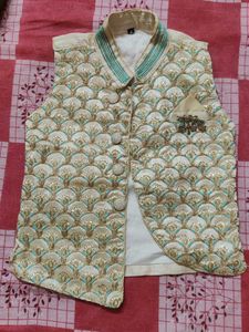 Kurta half jacket pajama set