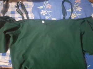 Green Off Shoulder Trending Top