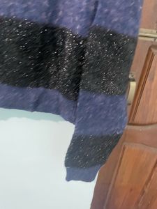 Blue Black Winter Top
