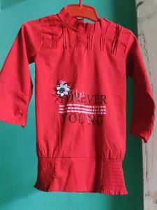 Red &#39;Forever Young&#39; Top