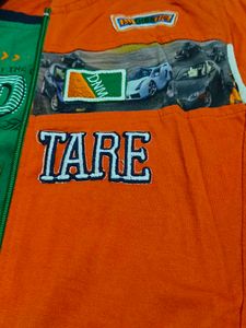 Boys Orange Hooded T-Shirt &amp; Tee Set