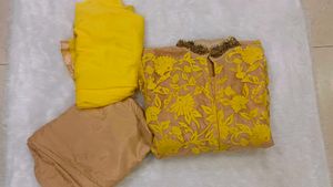 Yellow Cream Anarkali Suit