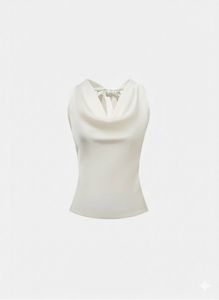 Savana Ivory Draped Bow Back Top