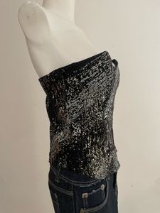 Chic Black &amp; Silver Tube Top