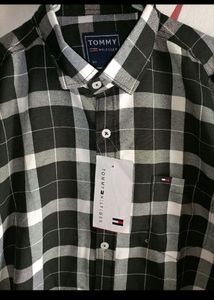 Tommy Hilfiger Black And White Checked Shirt For Men