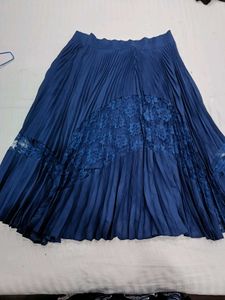 Blue Pleated Skirt