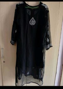 Black Embroidered Kurta