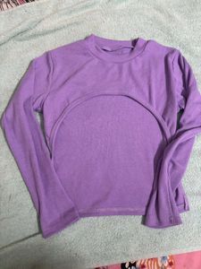 Lavender Colour Crop Top