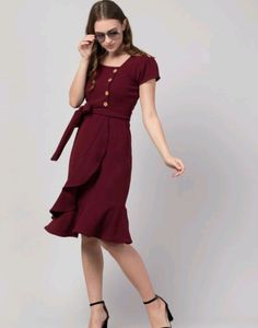 Latest Stylish Trendy New Fashionable Button Dress