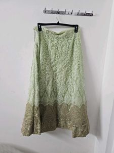 Elegant Pastel Green Embroidered Lehenga Set
