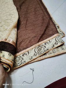 Elegant Brown &amp; Beige Saree